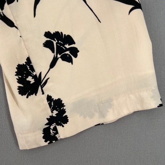 TWINSET Milano Palazzo Womens US4 IT40 Pants Cream Black Floral Print Wide Leg - Picture 13 of 16